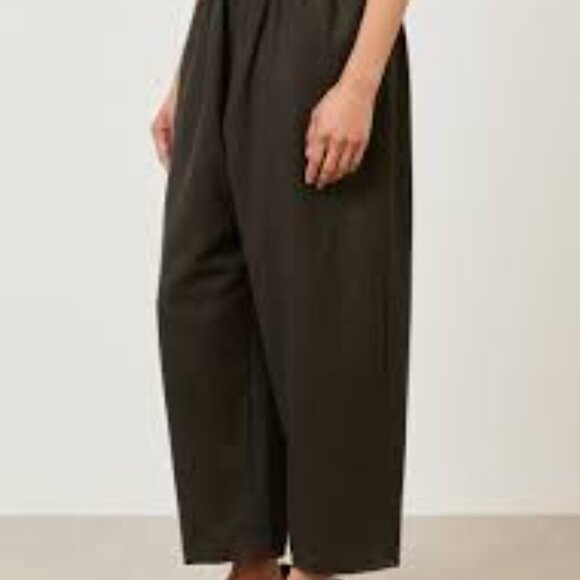 Eskandar Wool/Cashmere Japanese Trousers Black Wide-Leg Pants Women Size 2 - Picture 2 of 9